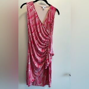 New York & Company Red and White Asymmetrical Dress size S